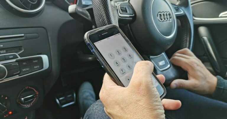 Using a phone while driving